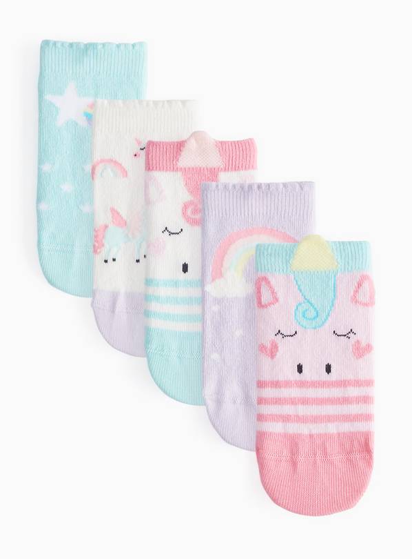 Unicorn Trainer Socks 5 Pack 9-12 Infant